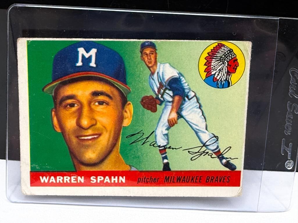 1955 TOPPS #31 WARREN SPAHN BASEBALL CARD - 2