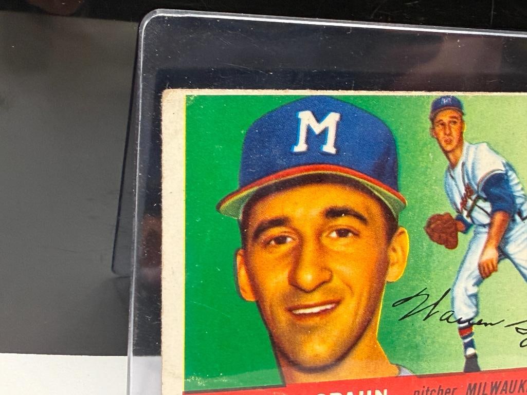 1955 TOPPS #31 WARREN SPAHN BASEBALL CARD - 3