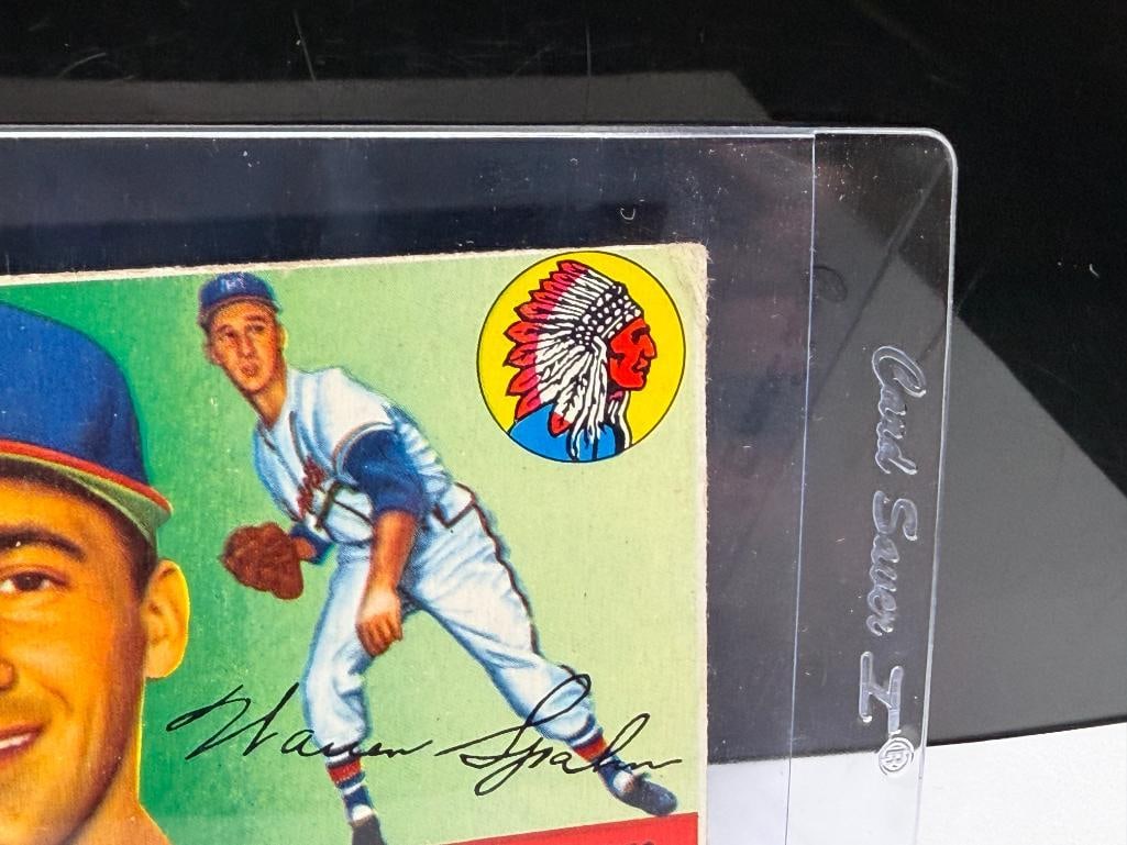 1955 TOPPS #31 WARREN SPAHN BASEBALL CARD - 4
