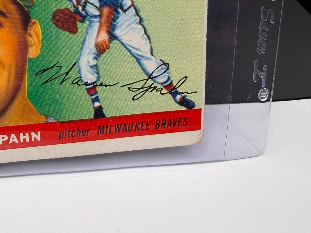 1955 TOPPS #31 WARREN SPAHN BASEBALL CARD - 5