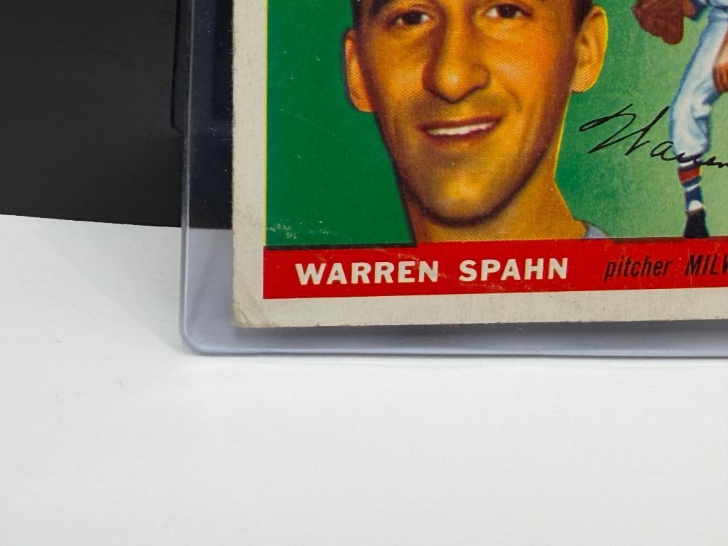 1955 TOPPS #31 WARREN SPAHN BASEBALL CARD - 6