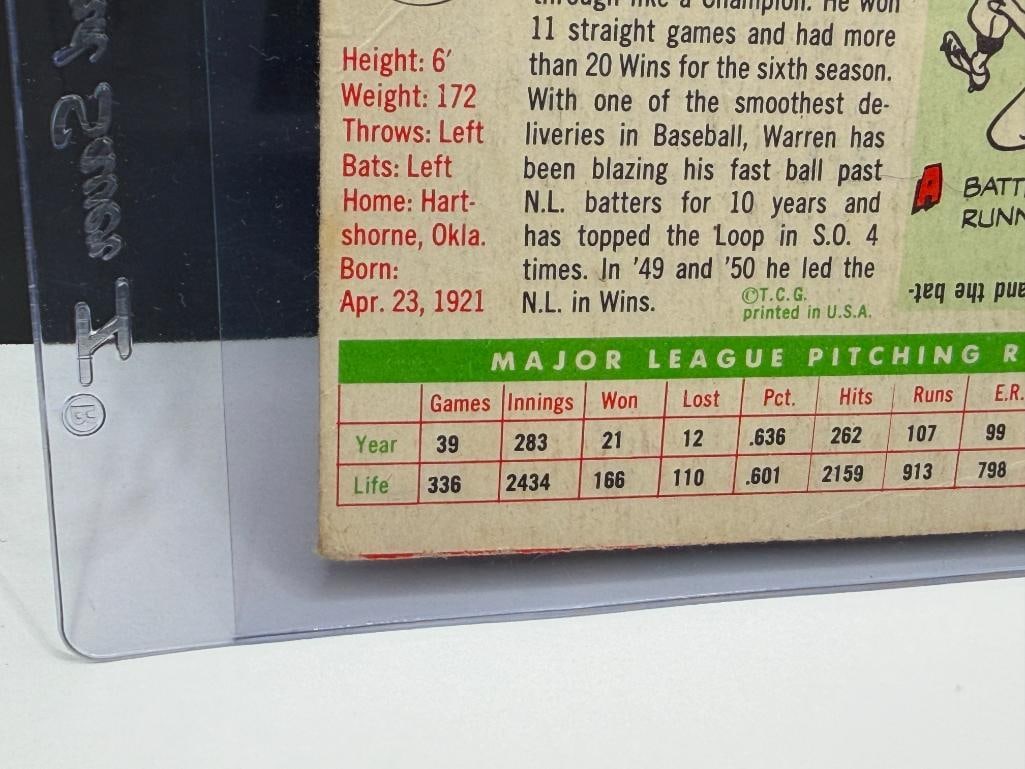 1955 TOPPS #31 WARREN SPAHN BASEBALL CARD - 9