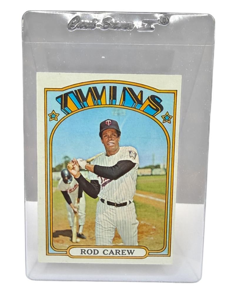 1972 TOPPS #695 ROD CAREW BASEBALL CARD: ROD CAREW, MINNESOTA TWINS, HALL OF FAMER, RARE CARD, SEE PHOTOS FOR CONDITION, FROM THE ESTATE OF A LOCAL RENO, NV DOCTOR AT RENOWN WHO RAN BIG LEAGUE SPORTS MEDICINE BASEBALL CAMP FOR NEARLY