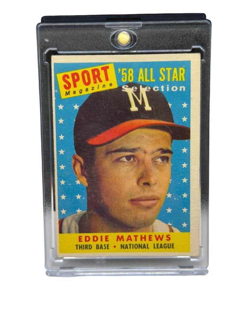 1958 TOPPS #480 EDDIE MATHEWS SPORT MAGAZINE '58 ALL STAR SELECTION BASEBALL CARD (1 of 11)