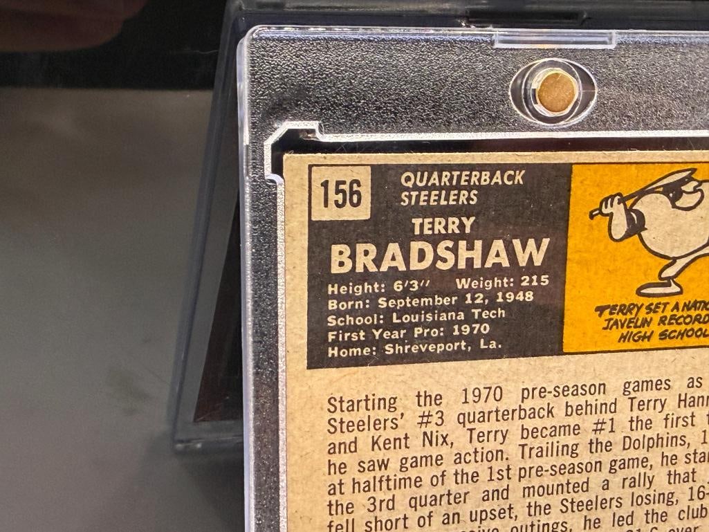 1971 TOPPS #156 TERRY BRADSHAW ROOKIE FOOTBALL CARD - 10