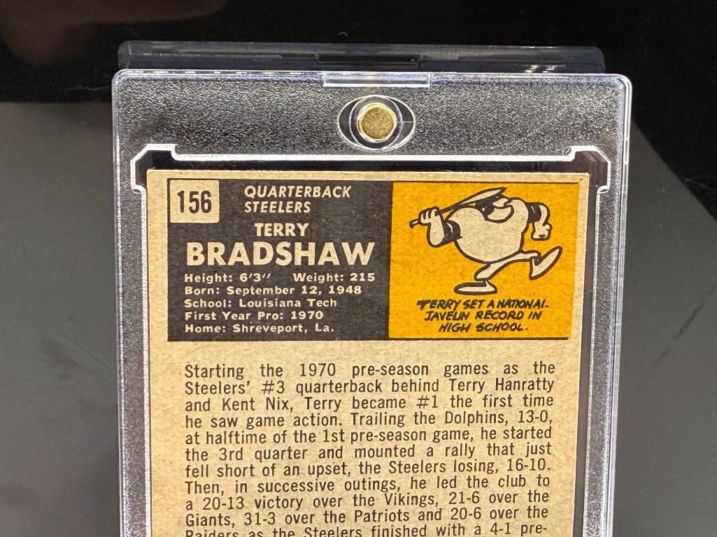 1971 TOPPS #156 TERRY BRADSHAW ROOKIE FOOTBALL CARD - 9