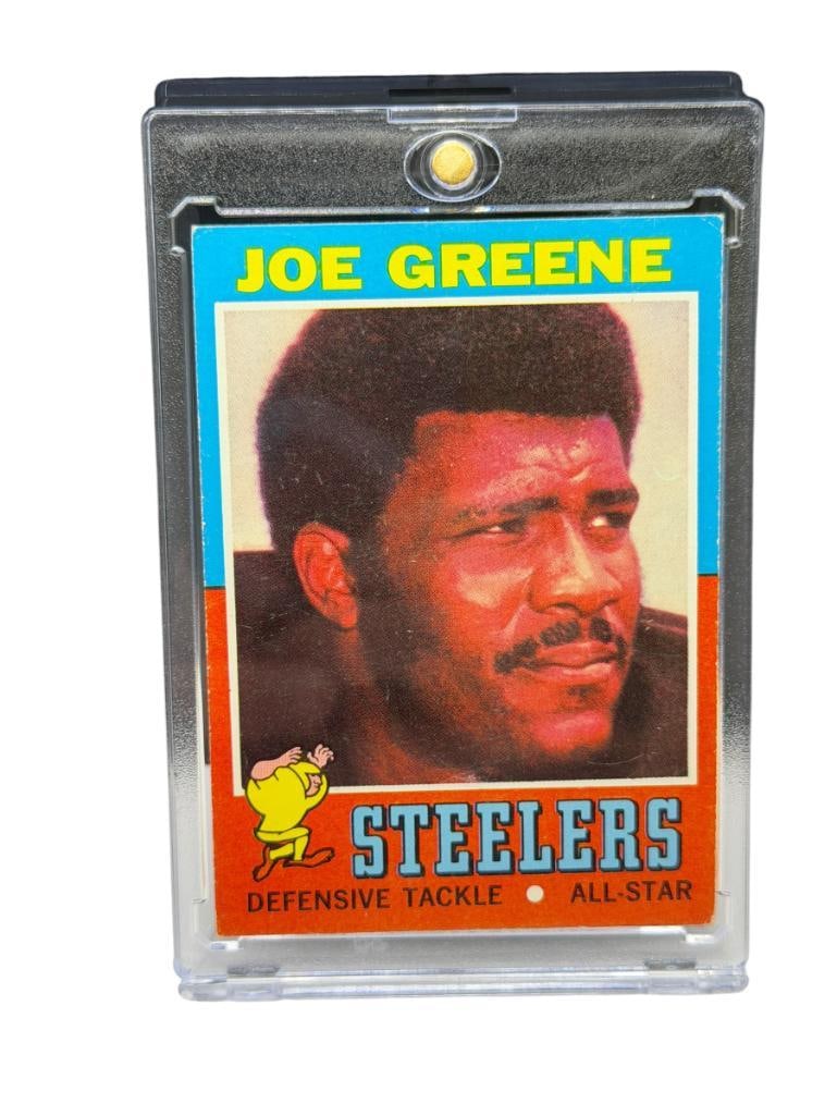 1971 TOPPS #245 JOE GREEN ROOKIE FOOBTALL CARD: JOE GREENE, PITTSBURGH STEELERS, A.F.C., HALL OF FAMER, RARE CARD, SEE PHOTO FOR CONDITION