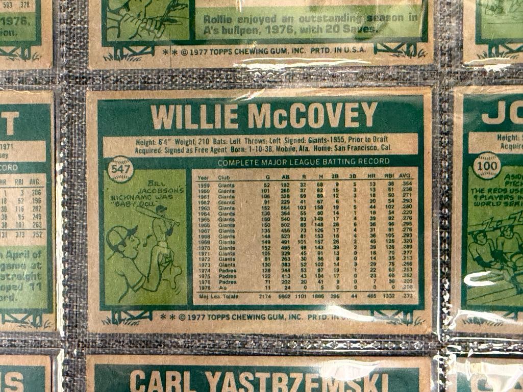 1977 TOPPS HALL OF FAMER AND STARS BASEBALL CARDS ROD CAREW, WILLIE MCCOVEY, MIKE SCHMIDT - 7
