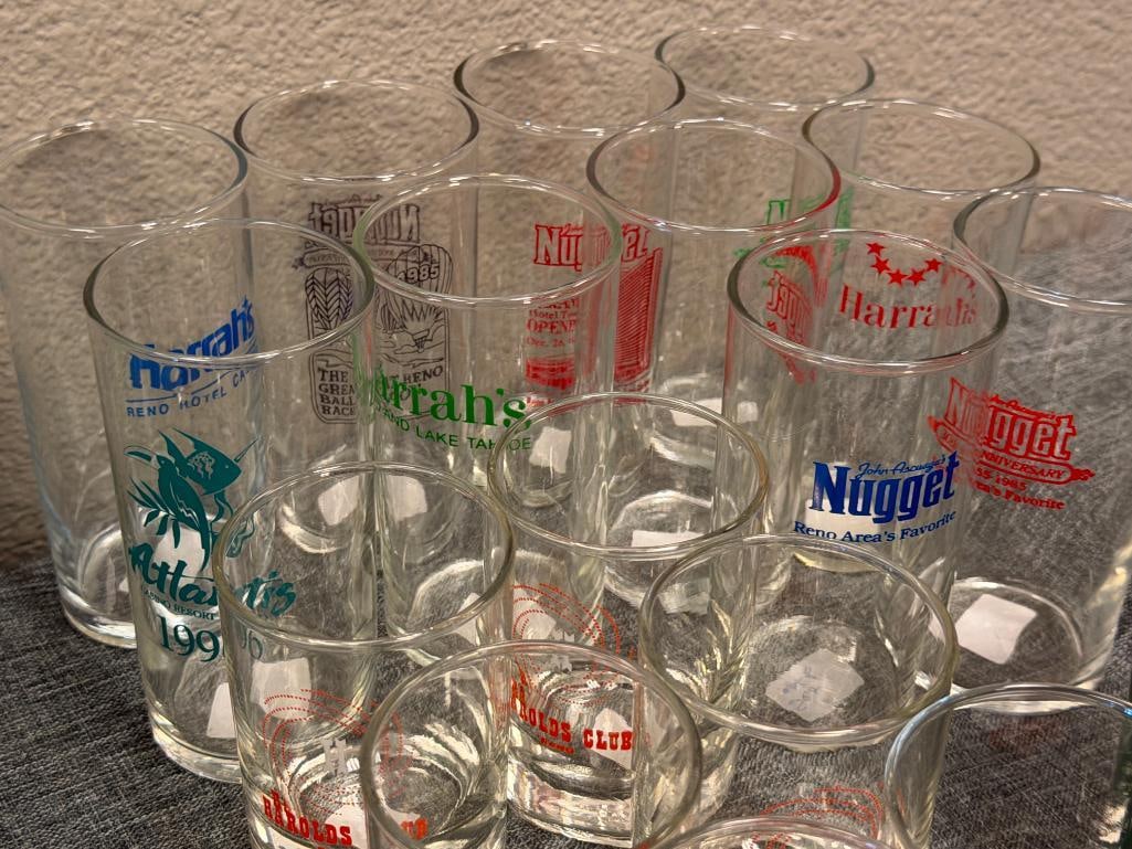 RENO, NV CASINO / HOTEL COCKTAIL GLASSES AND MUG HAROLDS CLUB, HARRAH'S, FITZGERALD, NUGGET - 4