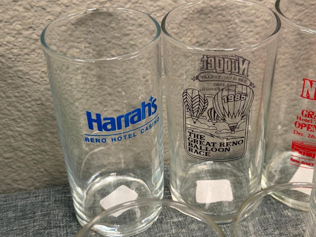 RENO, NV CASINO / HOTEL COCKTAIL GLASSES AND MUG HAROLDS CLUB, HARRAH'S, FITZGERALD, NUGGET - 6