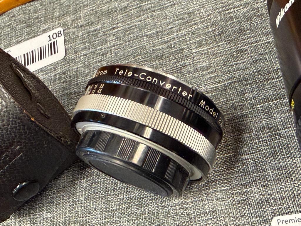 VINTAGE NIKON NIKKOR AF 35-135MM LENS AND VIVITAR AUTO 2X CUSTOM TELE-CONVERTER MODEL 2X-3 LENS - 7