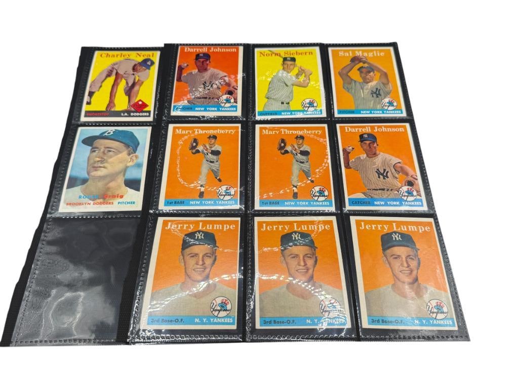 22 TOPPS 1957 AND 1958 NEW YORK YANKEES AND BROOKLYN / LOS ANGELES DODGERS BASEBALL CARDS (1 of 15)