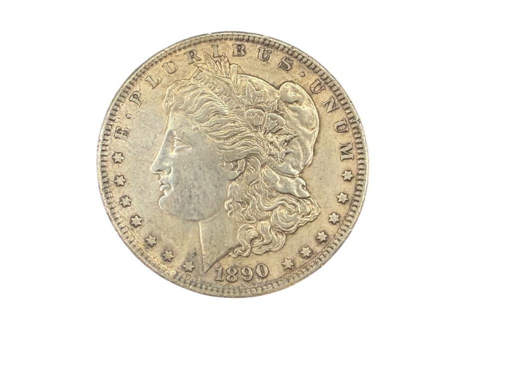 1890 U.S. MORGAN SILVER DOLLAR: 90% SILVER