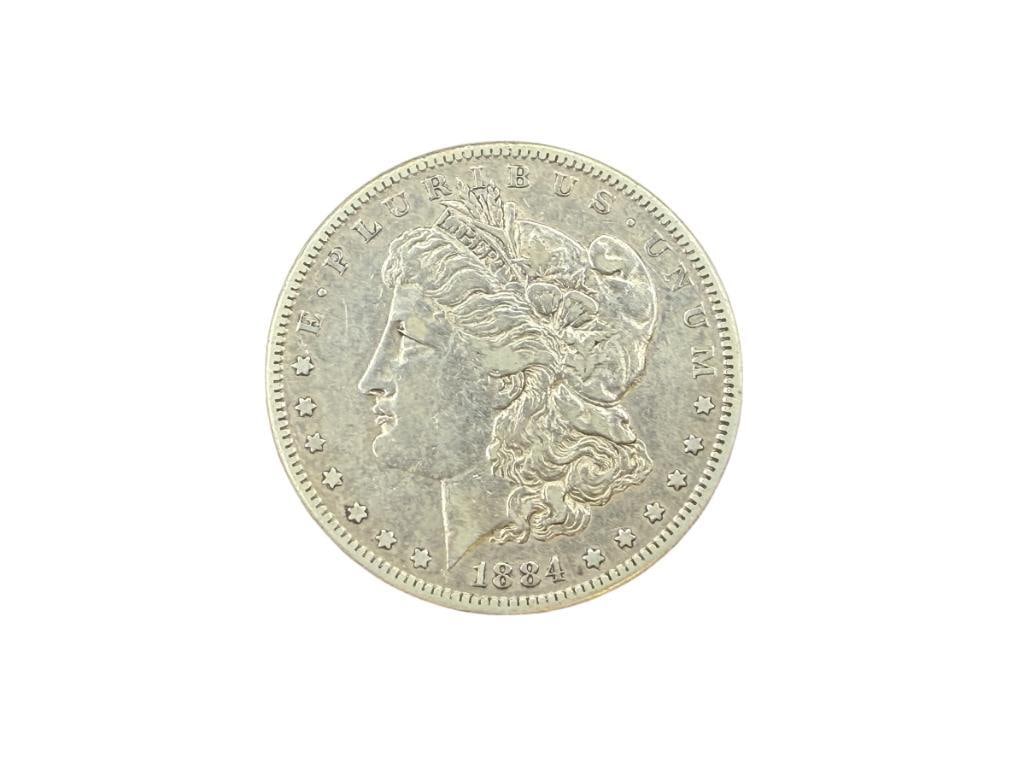 1884-S U.S. MORGAN SILVER DOLLAR: 90% SILVER