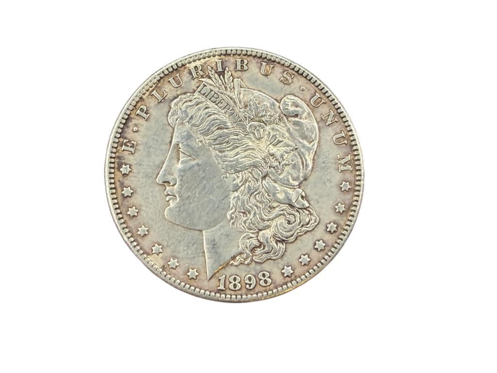 1898 U.S. MORGAN SILVER DOLLAR: 90% SILVER