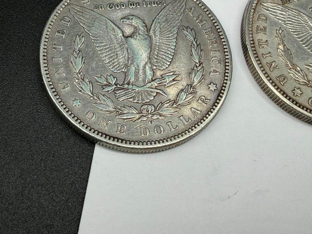 FIVE U.S. MORGAN SILVER DOLLARS FEATURING VARIOUS DATES AND MINT MARKS - 9