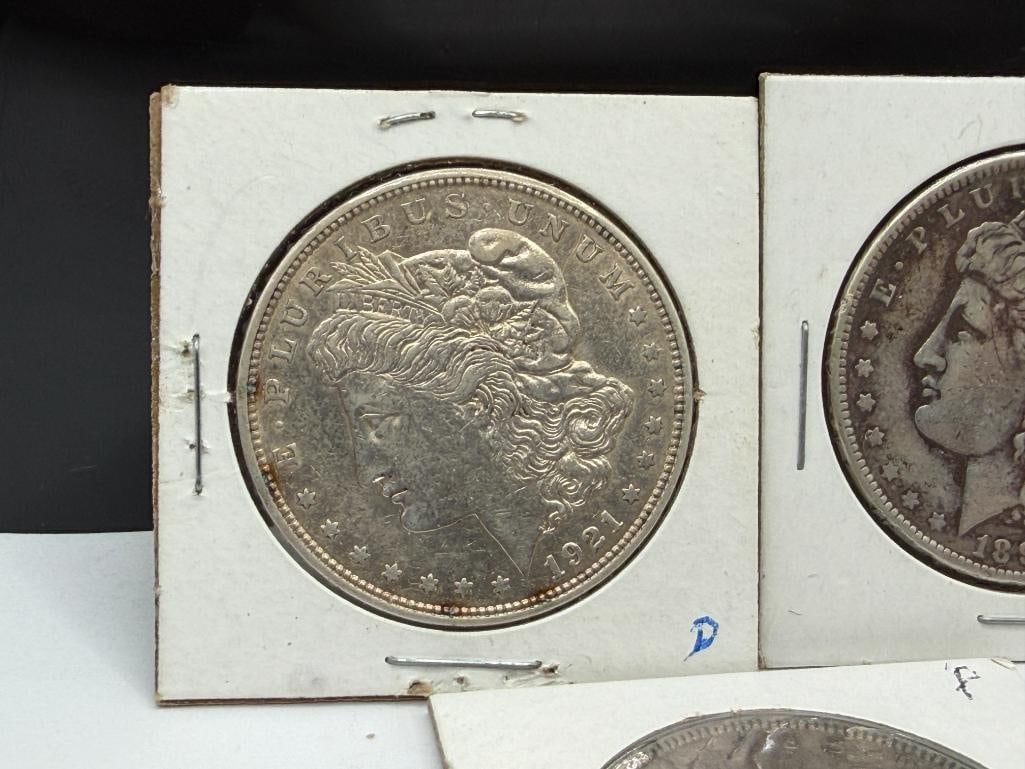 SEVEN U.S. MORGAN SILVER DOLLARS FEATURING VARIOUS DATES AND MINT MARKS - 3