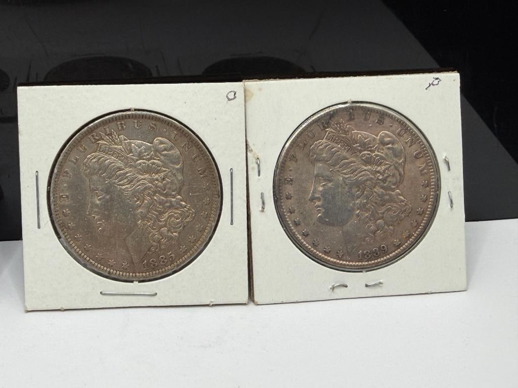 SEVEN U.S. MORGAN SILVER DOLLARS FEATURING VARIOUS DATES AND MINT MARKS - 5
