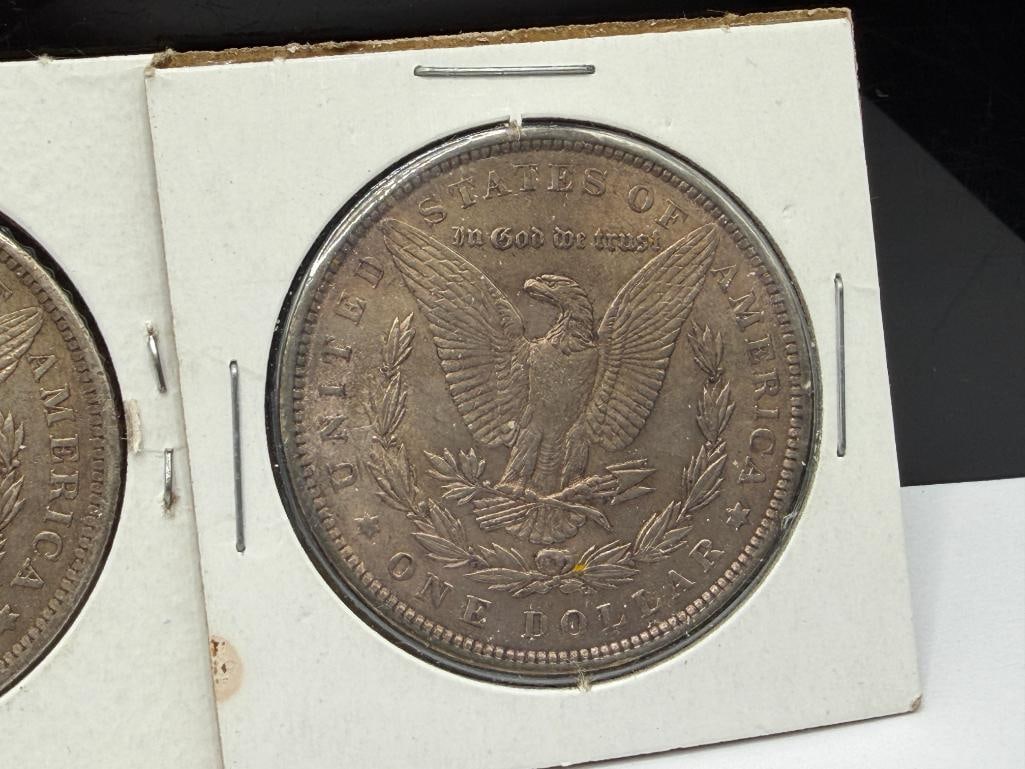 SEVEN U.S. MORGAN SILVER DOLLARS FEATURING VARIOUS DATES AND MINT MARKS - 9
