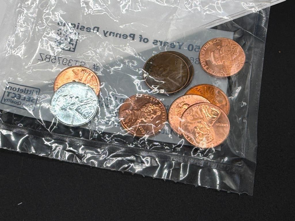 FIVE SETS OF 150 YEARS OF PENNY DESIGNS BY LITTELTON COIN CO. INCLUDING INDIAN HEAD, WHEAT CENT, ... - 9