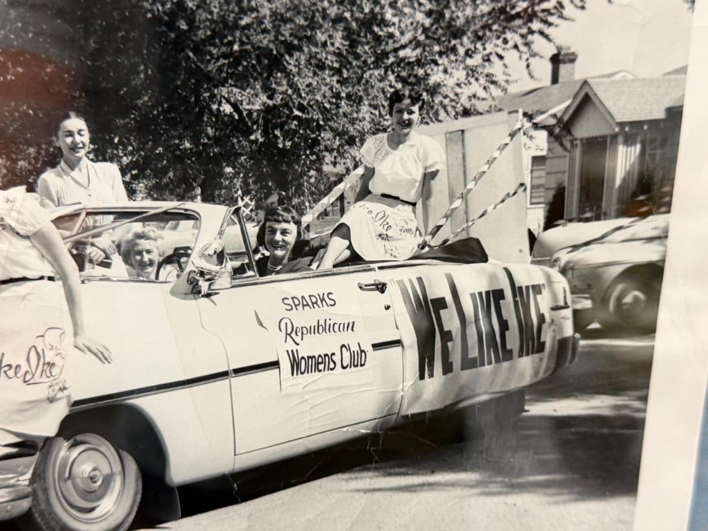 GROSS PHOTO 1950'S POLITICAL PHOTOGRAPH DWIGHT D. EISENHOWER I LIKE IKE SPARKS, NV WOMENS CLUB - 4