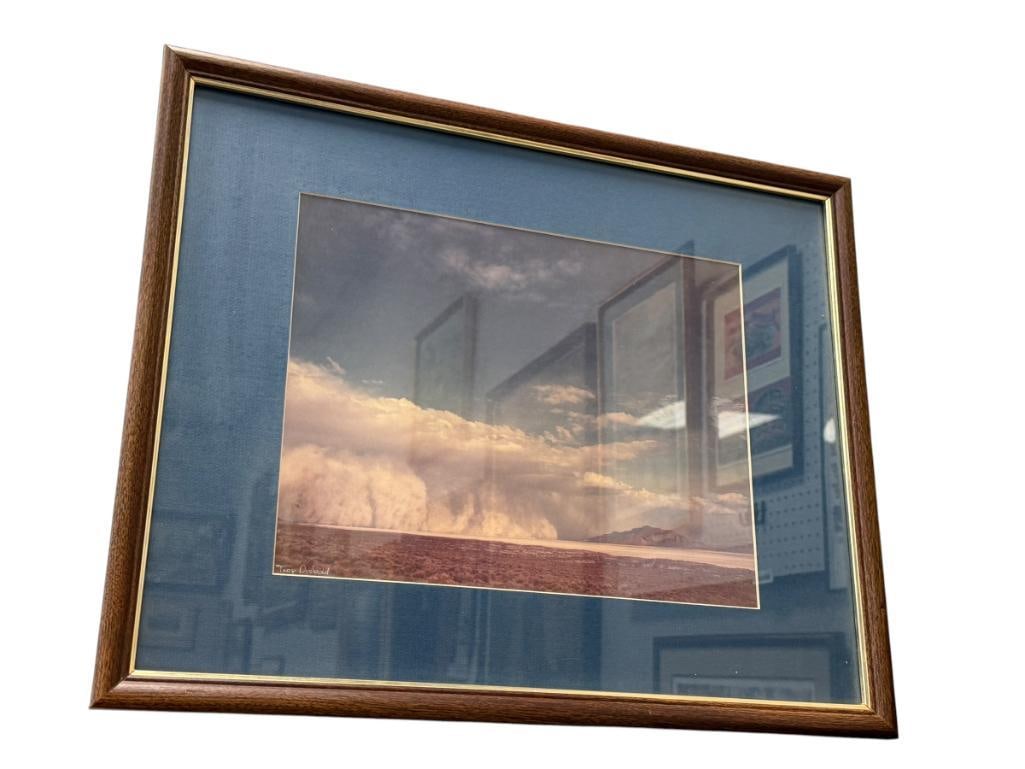 TONY DIEBOLD GERLACH, NV PHOTOGRAPHER, PHOTOGRAPH TITLED FAR FROM HOME SIGNED: TONY DIEBOLD WAS A NEVADA PHOTOGRAPHER, BIG GAME GUIDE, TRAPPER, AND CARPENTER, PHOTO IS SIGNED LOWER LEFT, FRAMED 21" X 17" FRAME