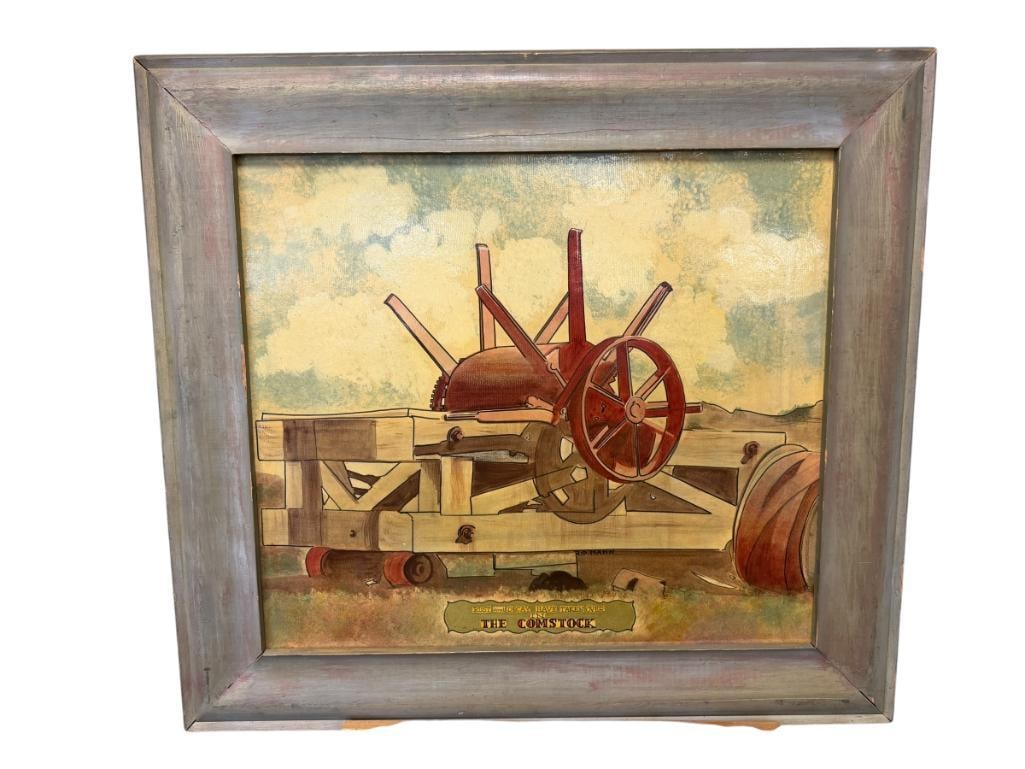 R.O. HAHN ORIGINAL PAINTING ON BOARD COMSTOCK NEVADA INDUSTRIAL EQUIPMENT (1 of 8)