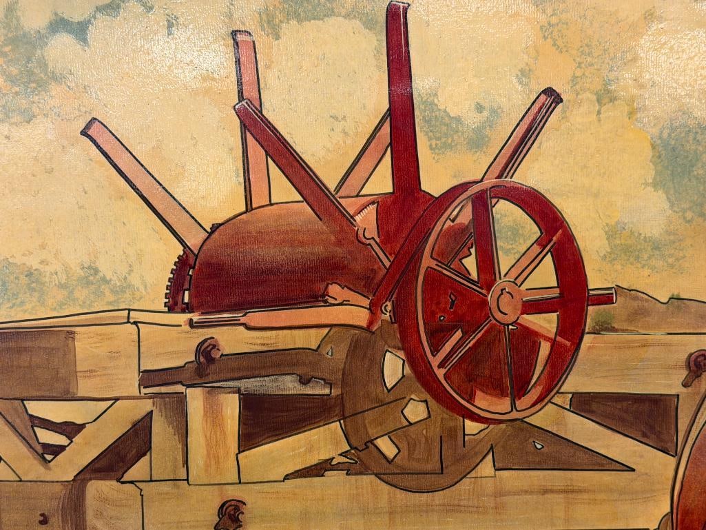 R.O. HAHN ORIGINAL PAINTING ON BOARD COMSTOCK NEVADA INDUSTRIAL EQUIPMENT - 3