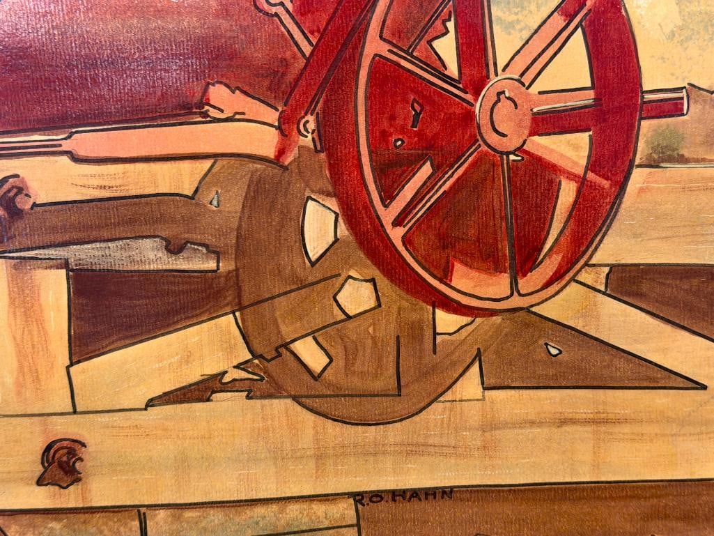 R.O. HAHN ORIGINAL PAINTING ON BOARD COMSTOCK NEVADA INDUSTRIAL EQUIPMENT - 4