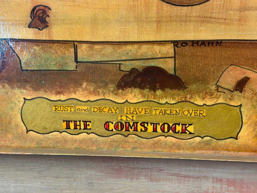 R.O. HAHN ORIGINAL PAINTING ON BOARD COMSTOCK NEVADA INDUSTRIAL EQUIPMENT - 5