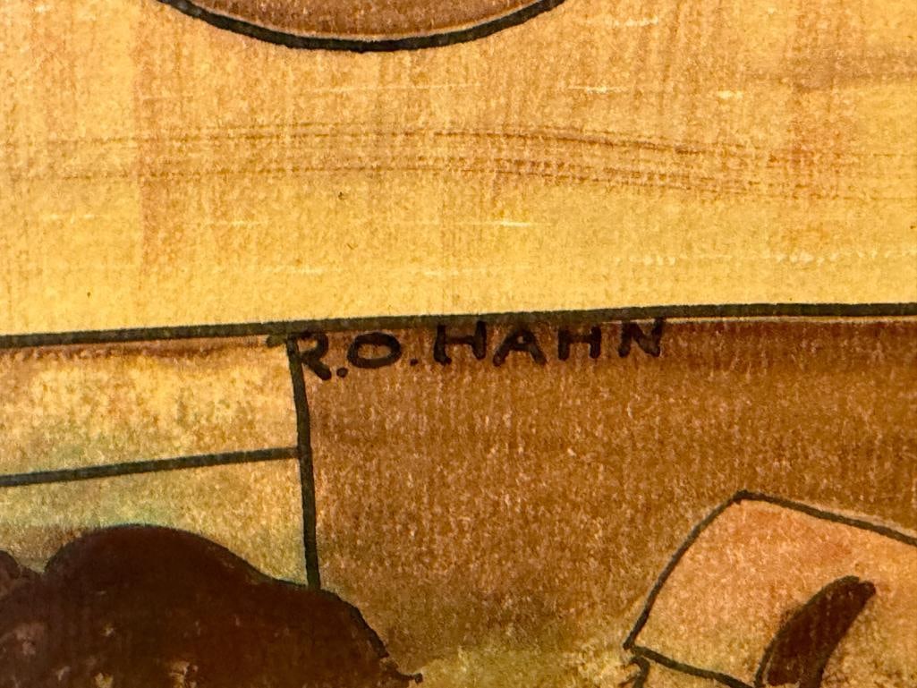 R.O. HAHN ORIGINAL PAINTING ON BOARD COMSTOCK NEVADA INDUSTRIAL EQUIPMENT - 7