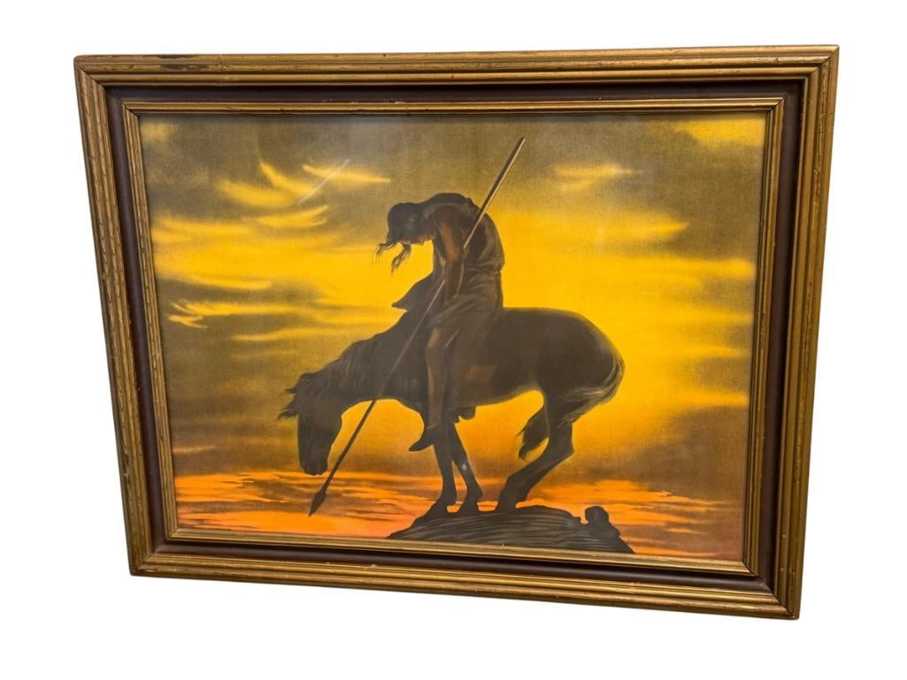JAMES EARLE FRASER VINTAGE LITHOGRAPH TITLED END OF THE TRAIL ORIGINALLY CREATED IN 1915 (1 of 6)