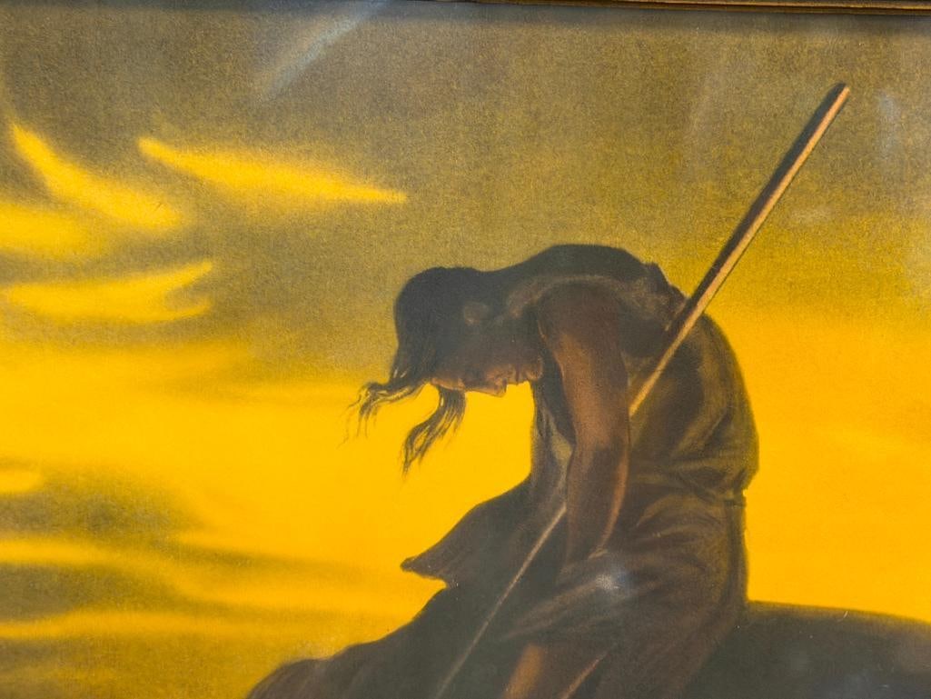 JAMES EARLE FRASER VINTAGE LITHOGRAPH TITLED END OF THE TRAIL ORIGINALLY CREATED IN 1915 - 3