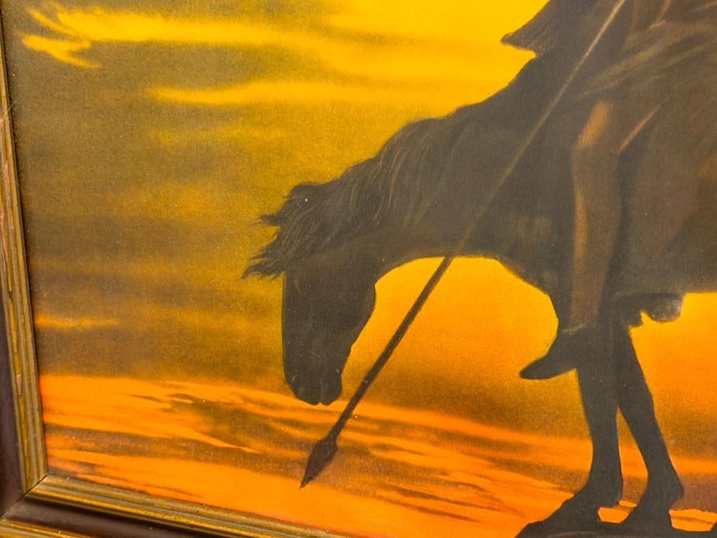 JAMES EARLE FRASER VINTAGE LITHOGRAPH TITLED END OF THE TRAIL ORIGINALLY CREATED IN 1915 - 4