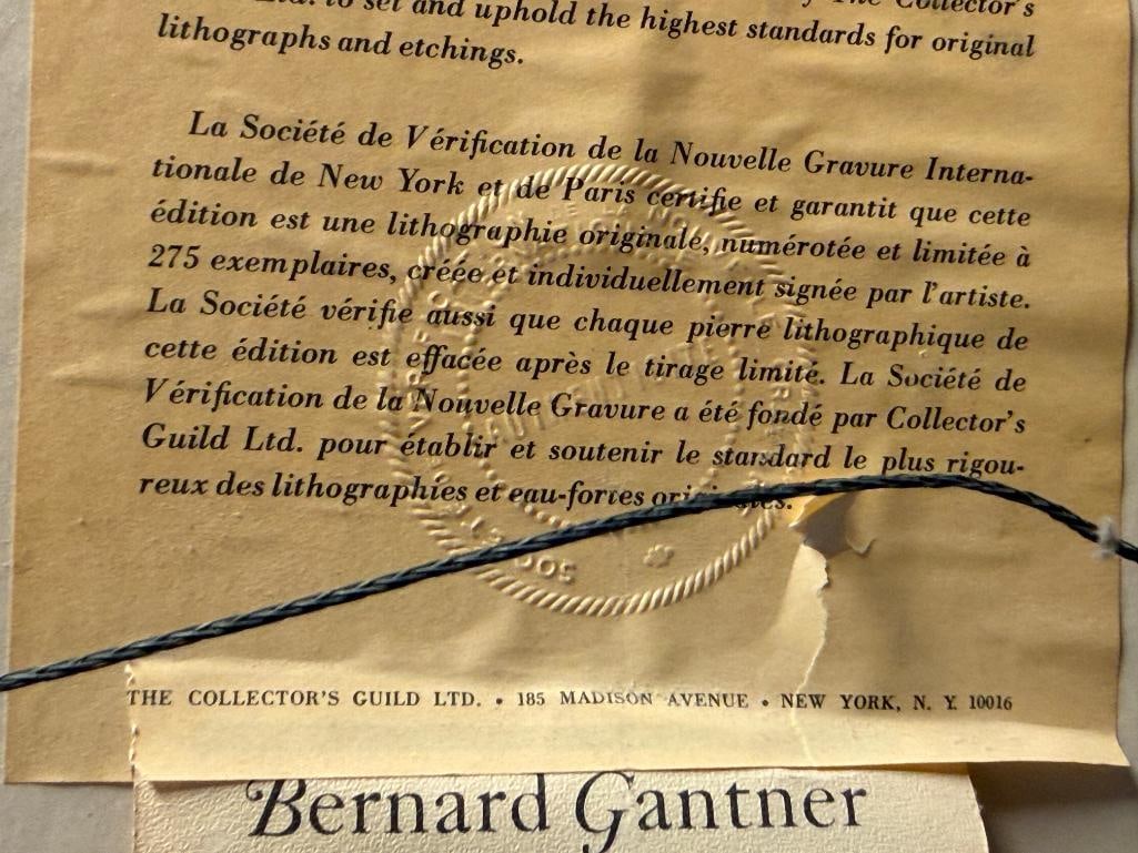 BERNARD GANTNER LIMITED EDITION LITHOGRAPH TITLED WINTER LANDSCAPE SIGNED AND NUMBERED - 11
