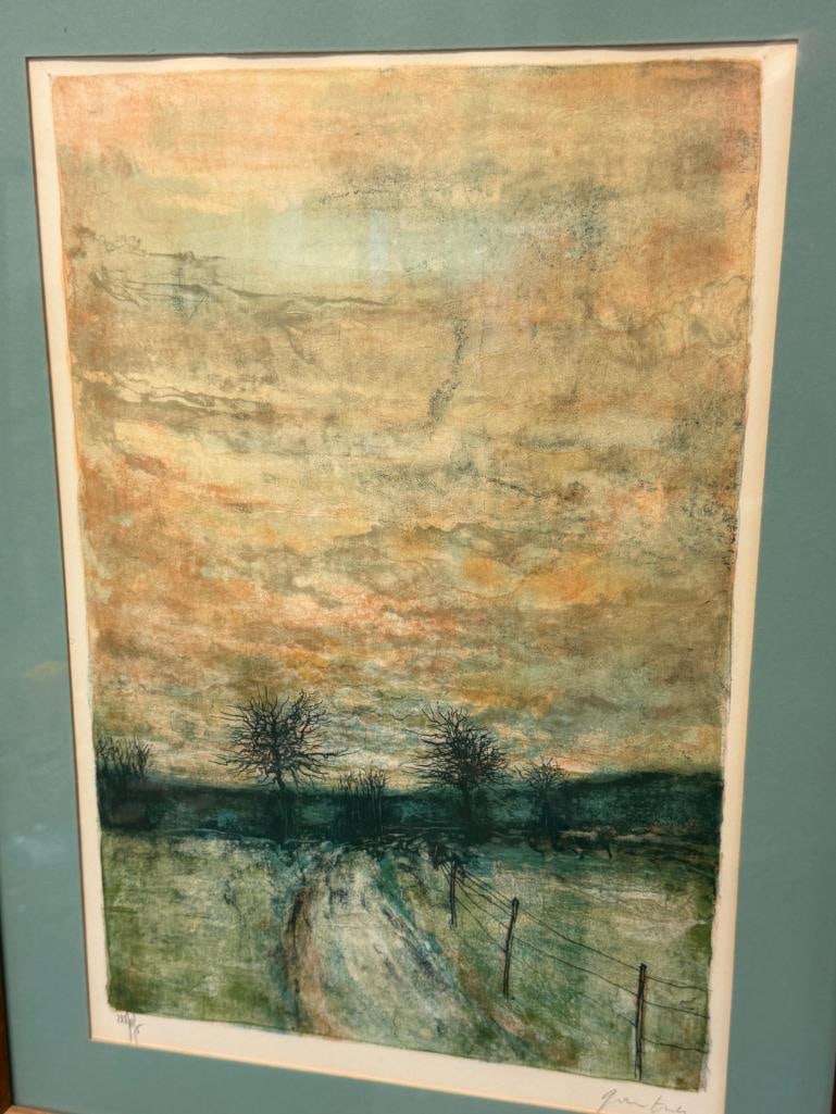 BERNARD GANTNER LIMITED EDITION LITHOGRAPH TITLED WINTER LANDSCAPE SIGNED AND NUMBERED - 2