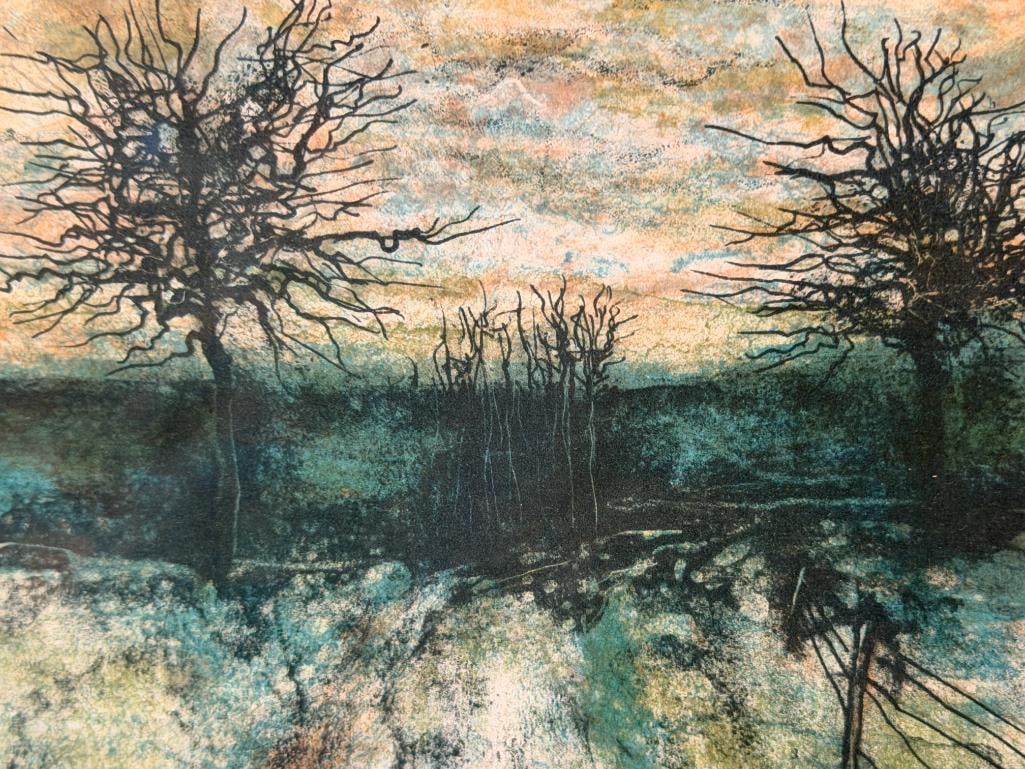 BERNARD GANTNER LIMITED EDITION LITHOGRAPH TITLED WINTER LANDSCAPE SIGNED AND NUMBERED - 4