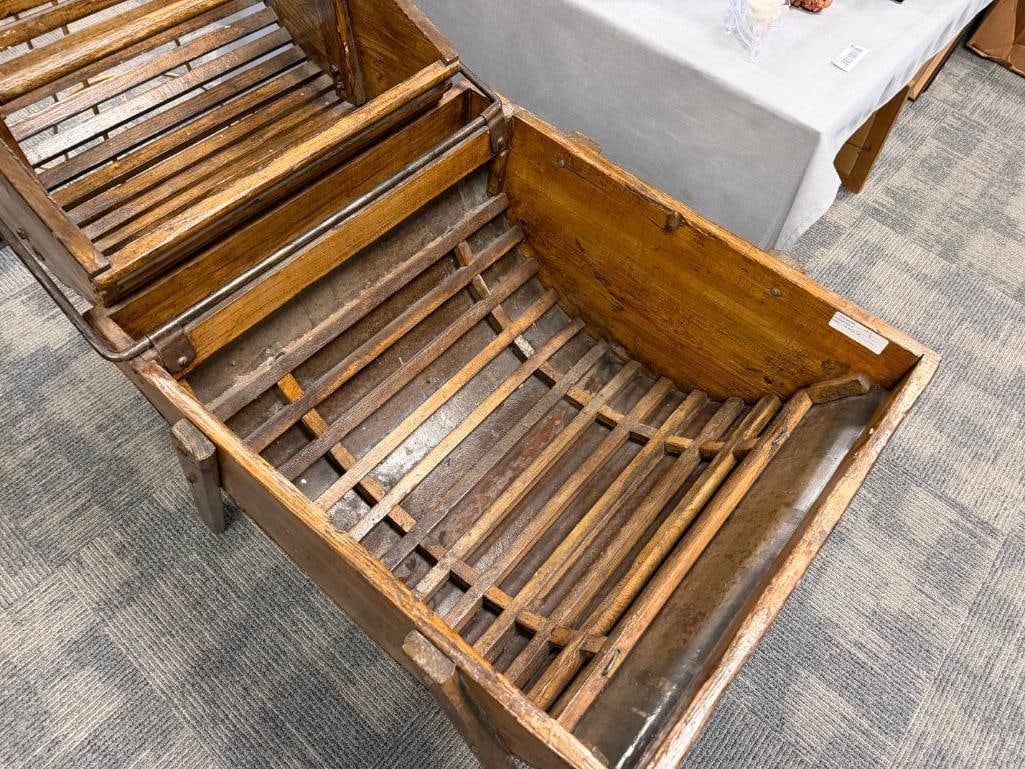 PRIMITIVE HAND OPERATED WASHING MACHINE CIRCA 19TH CENTURY WITH METAL BOTTOM TUB - 8