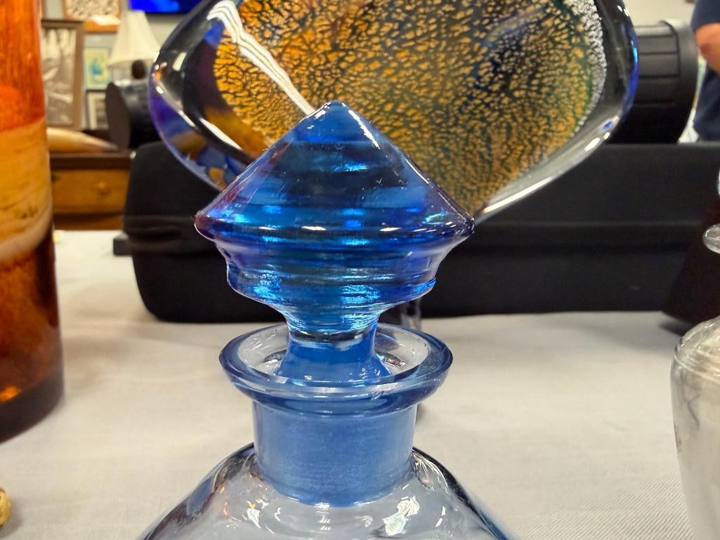 FOUR VINTAGE GLASS AND CRYSTAL FRAGRANCE INCLUDING TWO IRICE FRAGRANCE BOTTLES - 12