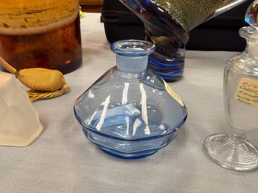 FOUR VINTAGE GLASS AND CRYSTAL FRAGRANCE INCLUDING TWO IRICE FRAGRANCE BOTTLES - 14