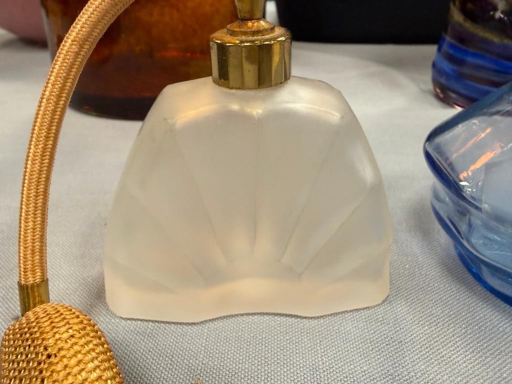 FOUR VINTAGE GLASS AND CRYSTAL FRAGRANCE INCLUDING TWO IRICE FRAGRANCE BOTTLES - 17