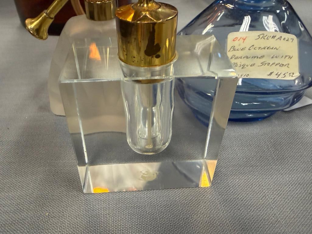 FOUR VINTAGE GLASS AND CRYSTAL FRAGRANCE INCLUDING TWO IRICE FRAGRANCE BOTTLES - 5