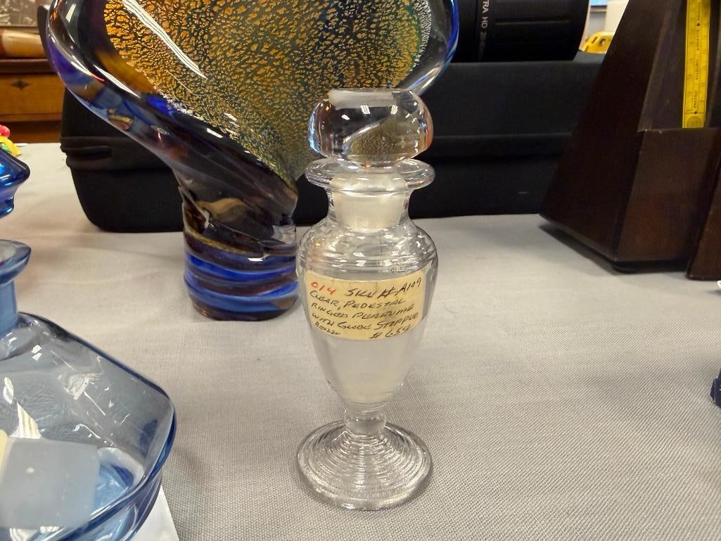 FOUR VINTAGE GLASS AND CRYSTAL FRAGRANCE INCLUDING TWO IRICE FRAGRANCE BOTTLES - 6