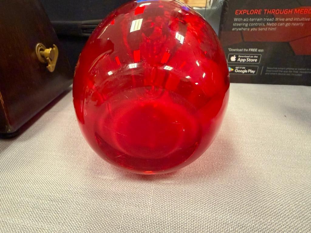 FORMIA VETRI DI MURANO HAND BLOWN ART GLASS AMBERINA BULBOUS VASE MADE IN ITALY - 6
