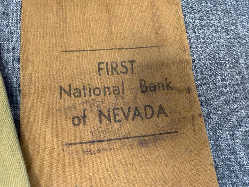 VINTAGE FIRST NATIONAL BANK OF NEVADA CANVAS CURRENCY / COIN BAGS - 7