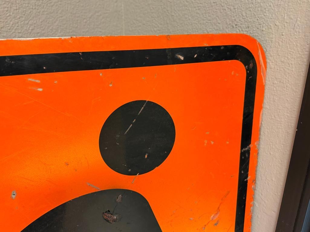 ROAD WORK AHEAD CONSTRUCTION SINGLE SIDED METAL SIGN - 3
