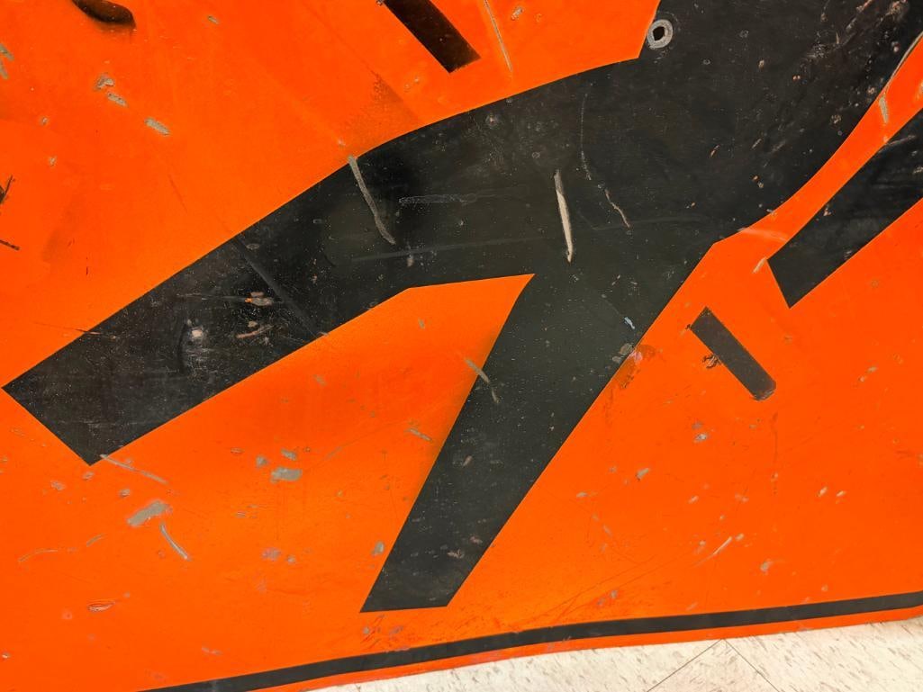 ROAD WORK AHEAD CONSTRUCTION SINGLE SIDED METAL SIGN - 6