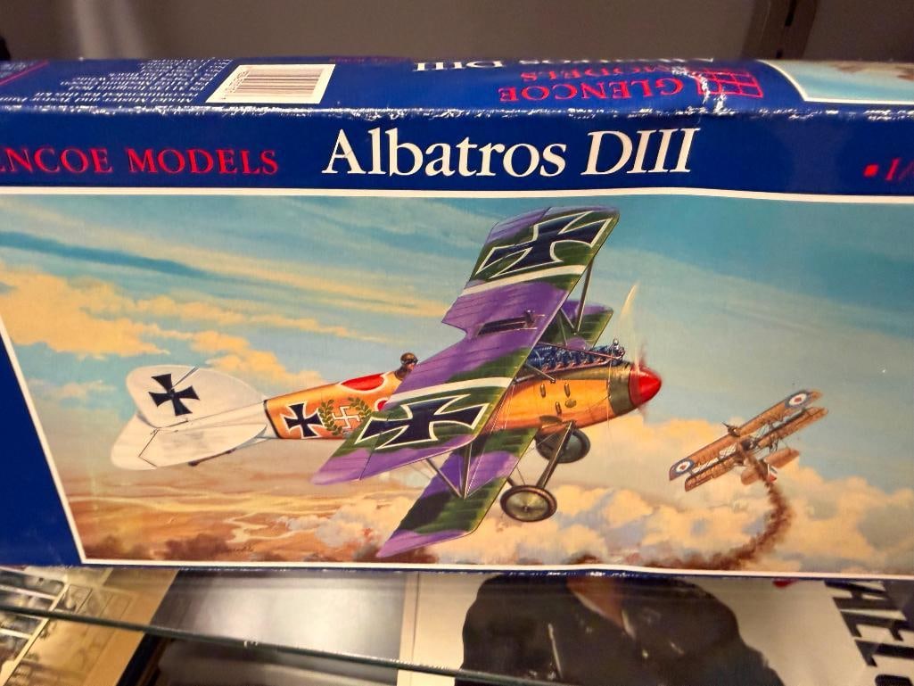 TWO AIRPLANE MODELS INCLUDING REVELL MONOGRAM P-51D MUSTANG AND GLENCOE ALBATROS DIII - 13