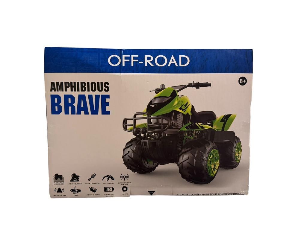 NEW AMPHIBIOUS BRAVE OFF-ROAD 2.4 GHZ REMOTE CONTROL CAR: 1/12 SCALE