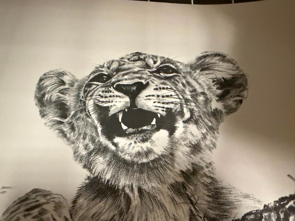 THREE AFRICAN LIONS LITHOGRAPH PRINTS BY LORAINNE SHARPLES - 16